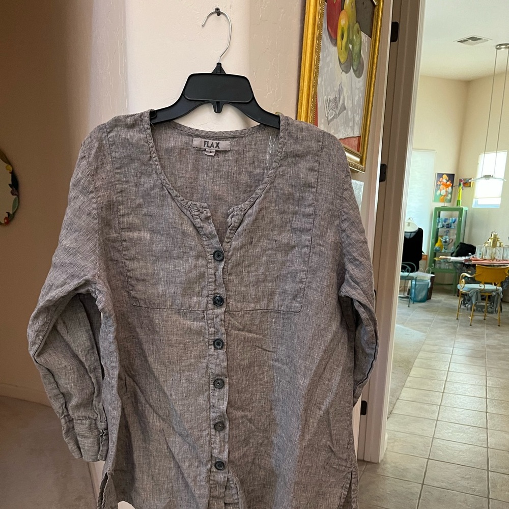 Women’s EUC Flax button down top Sz L